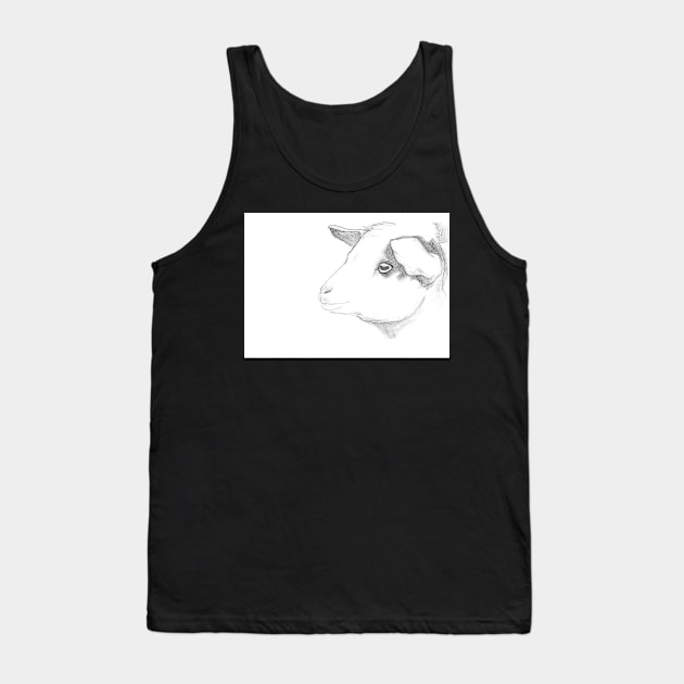 Goat pencil drawing greeting card by Nicole Janes Tank Top by nicolejanes